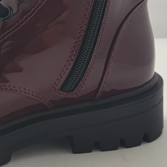Soda Burgundy Combat Boots - Picture 7 of 7
